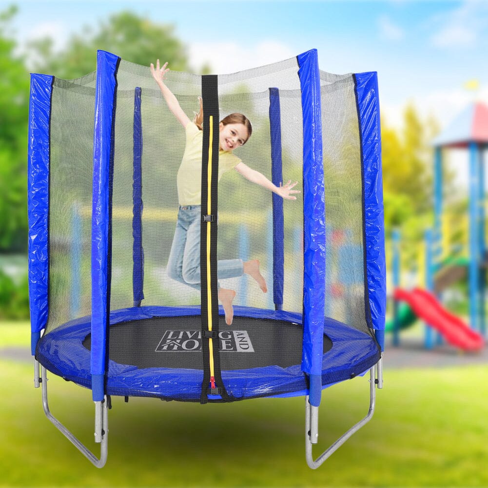 4ft Height Trampoline with Safety Net and U Shape Legs Trampolines Living and Home Blue 