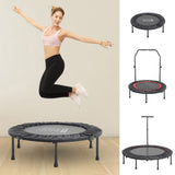 38 Inch Black Foldable Round Exercise Trampoline Trampolines Living and Home 