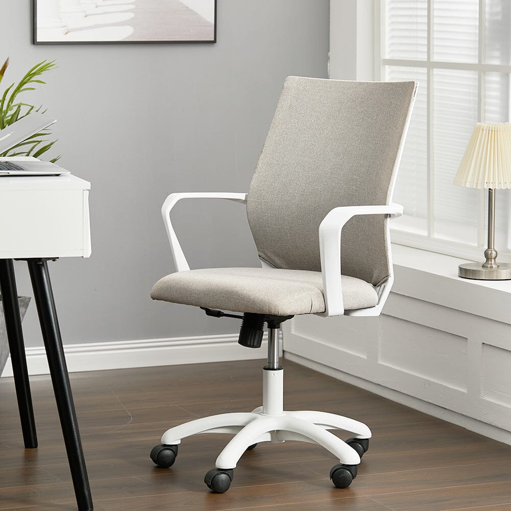 Khaki Fabric Swivel Chair Computer Ergonomic Office Chair Home Office Chairs Living and Home 
