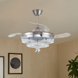 3 Light Changing Acrylic Ceiling Fan 60W for Bedroom Living Room
