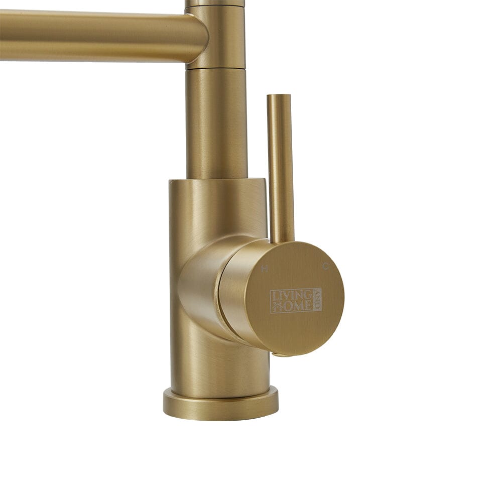 Stainless Steel Kitchen Faucet with Pull Down Spring Spout and Pot Fil ...