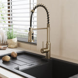 Single Handle Kitchen Faucet with Spring Spout Kitchen Taps Living and Home Brushed Gold 