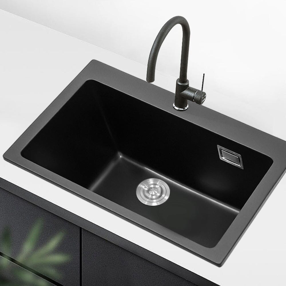 Quartz Undermount Kitchen Sink Single Bowl Kitchen Sinks Living and Home 73.5m W x 49cm D x 20cm H 