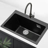Quartz Undermount Kitchen Sink Single Bowl Kitchen Sinks Living and Home 73.5m W x 49cm D x 20cm H 