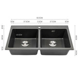 Quartz Undermount Kitchen Sink Double Bowl Black Kitchen Sinks Living and Home 