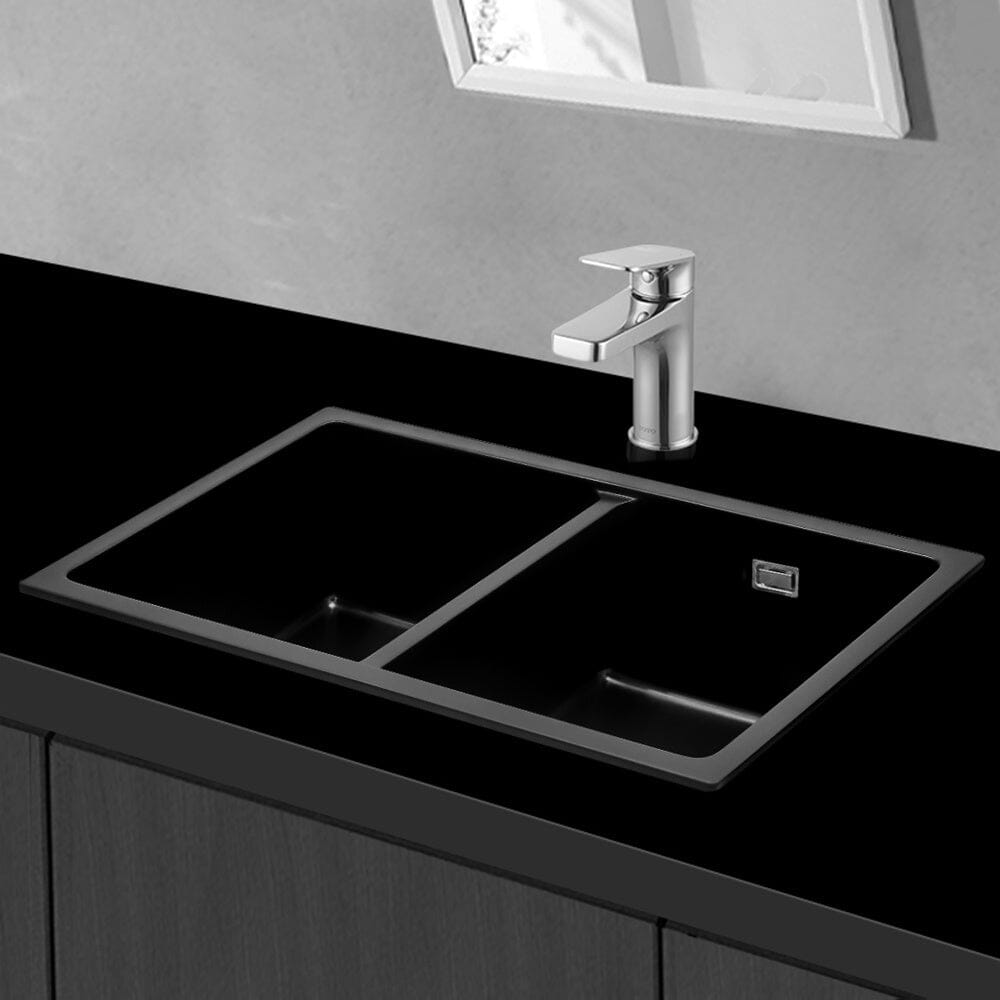 Quartz Double Bowl Undermount Kitchen Sink Living and Home 