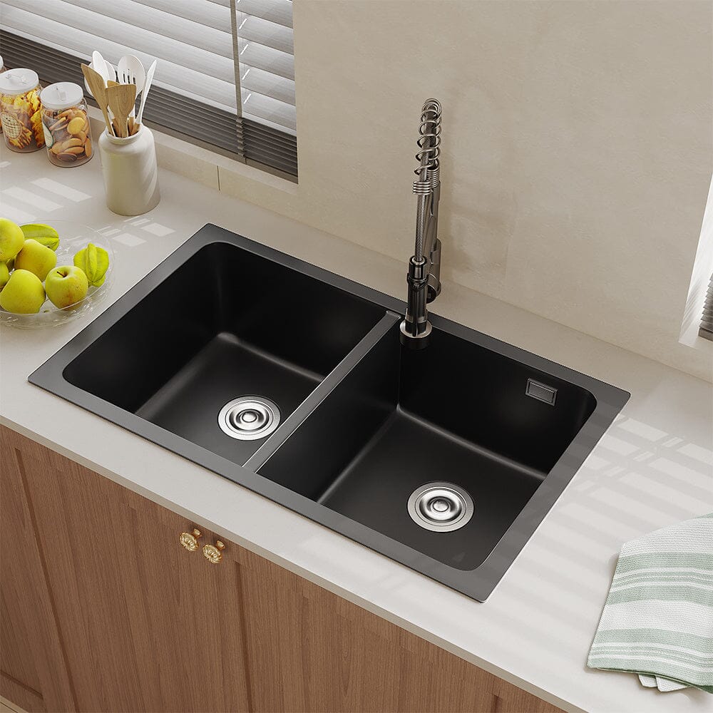 Quartz Double Bowl Undermount Kitchen Sink Living and Home 