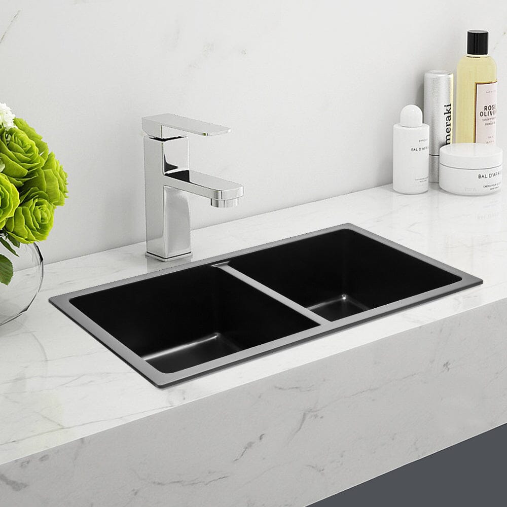 Quartz Double Bowl Undermount Kitchen Sink Living and Home 