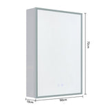 Surface Mount Frameless Single Door LED Mirror Cabinet Bathroom Mirror Cabinets Living and Home 