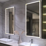 Rectangular 50x70cm Anti-fog Bathroom Vanity Mirror with Touch Lighting Bathroom Mirrors Living and Home 