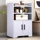 80cm H Contemporary Wooden Sideboard Cabinet with Open Storage Cabinets Living and Home White 