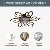 65cm Dia. Modern Flower Shape Ceiling Fan with Light Ceiling Fans Living and Home 