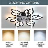 65cm Dia. Modern Flower Shape Ceiling Fan with Light Ceiling Fans Living and Home 