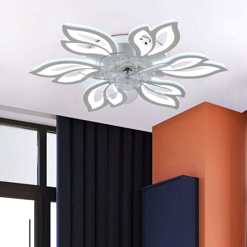 65cm Dia. Modern Flower Shape Ceiling Fan with Light Ceiling Fans Living and Home 