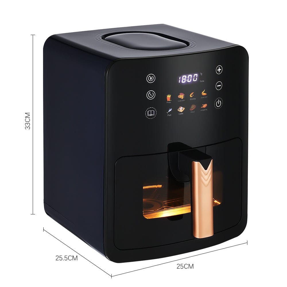 5L Blue and Black Digital Air Fryer with Visual Window Air Fryers Living and Home 