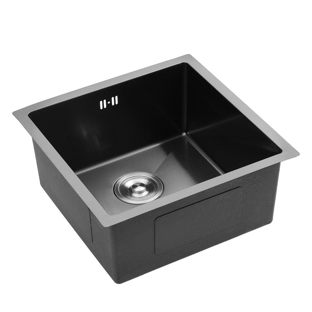 Drop-in Kitchen Sink, Single Bowl Stainless Steel Sink Living and Home Black 