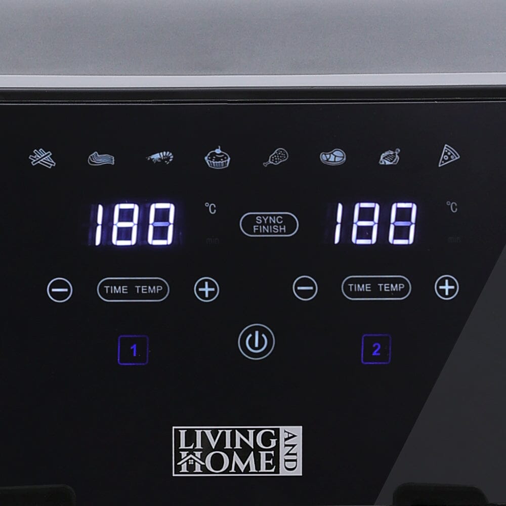 8L Black Touch Screen Air Fryer with Dual Basket Air Fryers Living and Home 