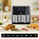 8L Black Touch Screen Air Fryer with Dual Basket Air Fryers Living and Home 