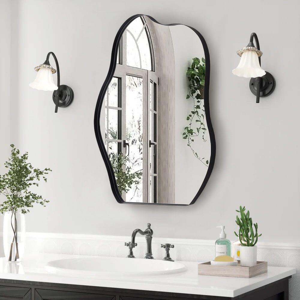 Irregular Metal Framed Wall Mirror Decorative Living and Home 