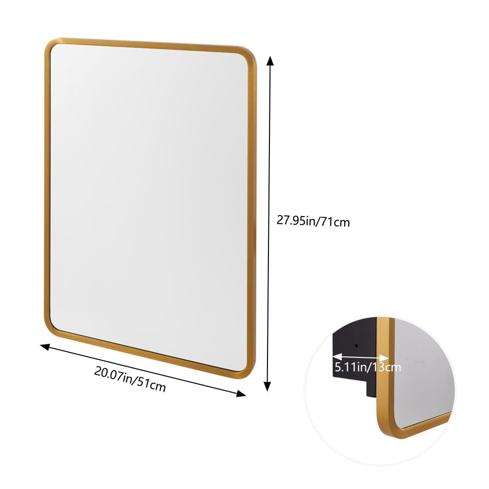 Surface Mount Rectangular Bathroom Storage Mirror Cabinet with Round Corner, DM0921 Living and Home 