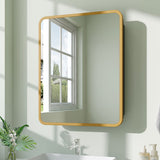 Surface Mount Rectangular Bathroom Storage Mirror Cabinet with Round Corner, DM0921 Living and Home 
