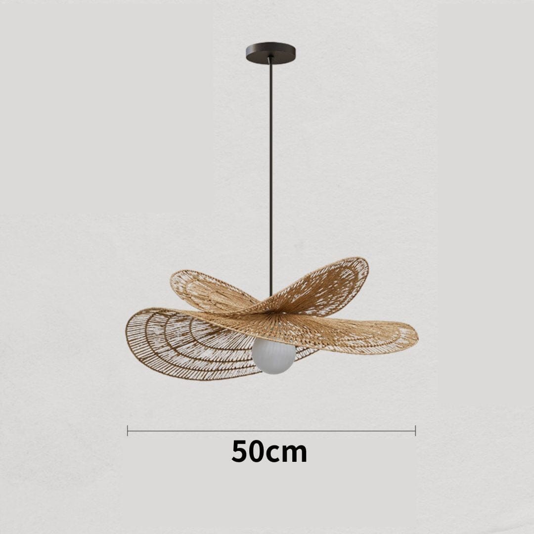 ‍Lightsin Vintage Countryside Rattan Craft Handwoven Creative Pendant Light Fixtures (100% off) Lightsin UK D50cm 