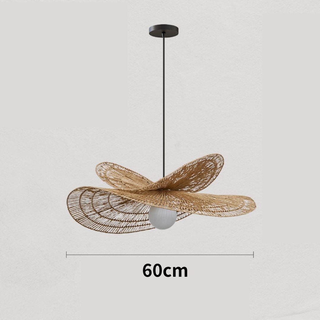 ‍Lightsin Vintage Countryside Rattan Craft Handwoven Creative Pendant Light Fixtures (100% off) Lightsin UK D60cm 