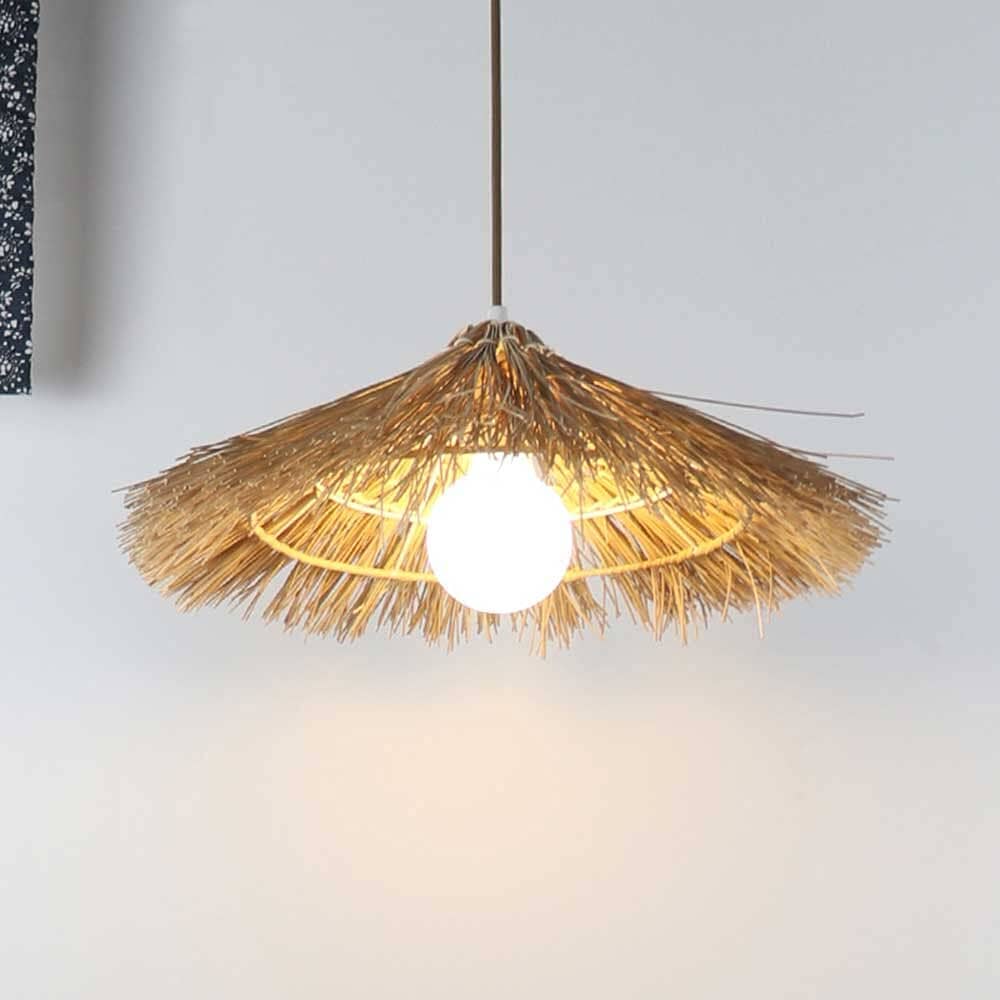‍Lightsin Creative Handcrafted Bamboo Straw Hat Retro Decor Pendant Light Series (100% off) Lightsin UK Natural Rattan A-D60cm 
