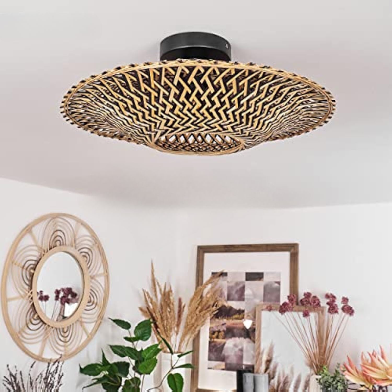 Lightsin Bamboo Radiance Handwoven LED Ceiling Light Lightsin UK 