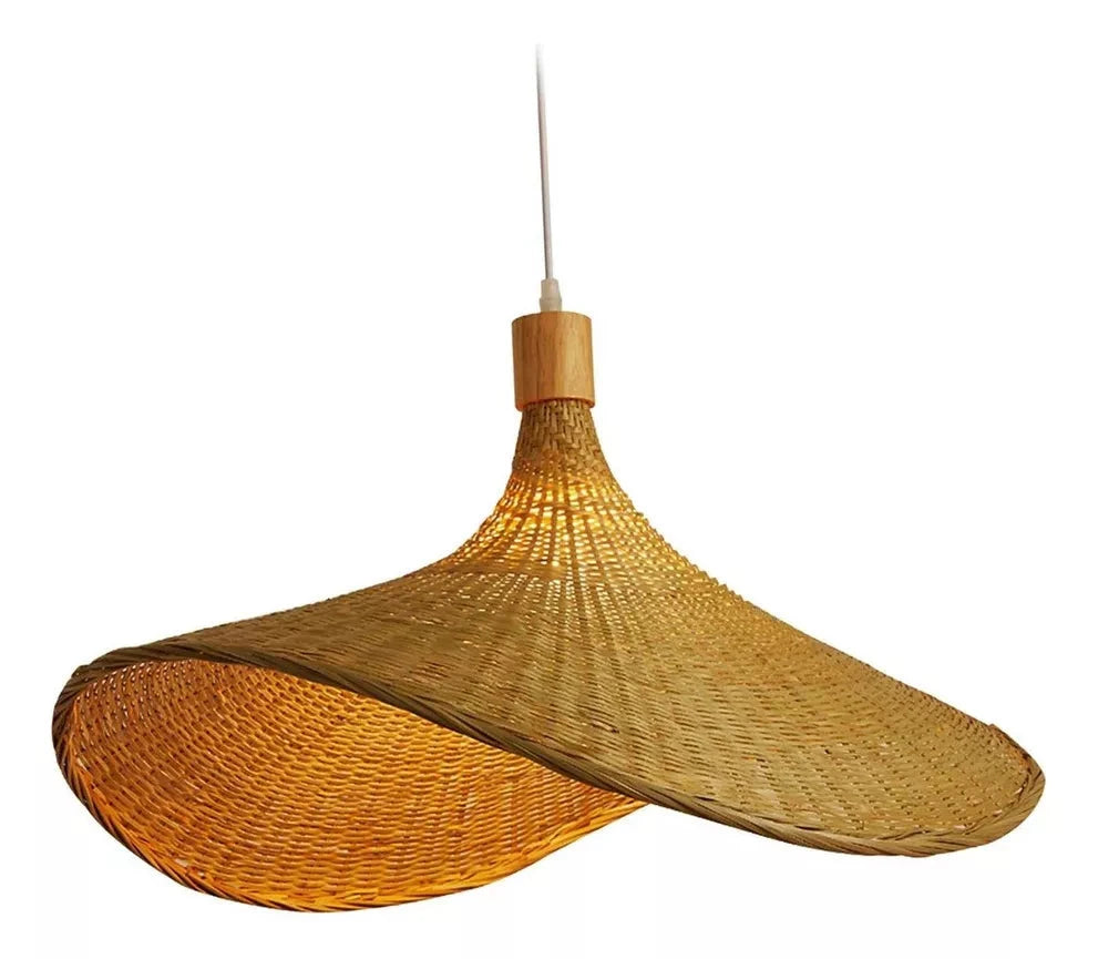 Vintage Straw Hat Rattan Woven Pendant Light for Living Room Lightsin UK 