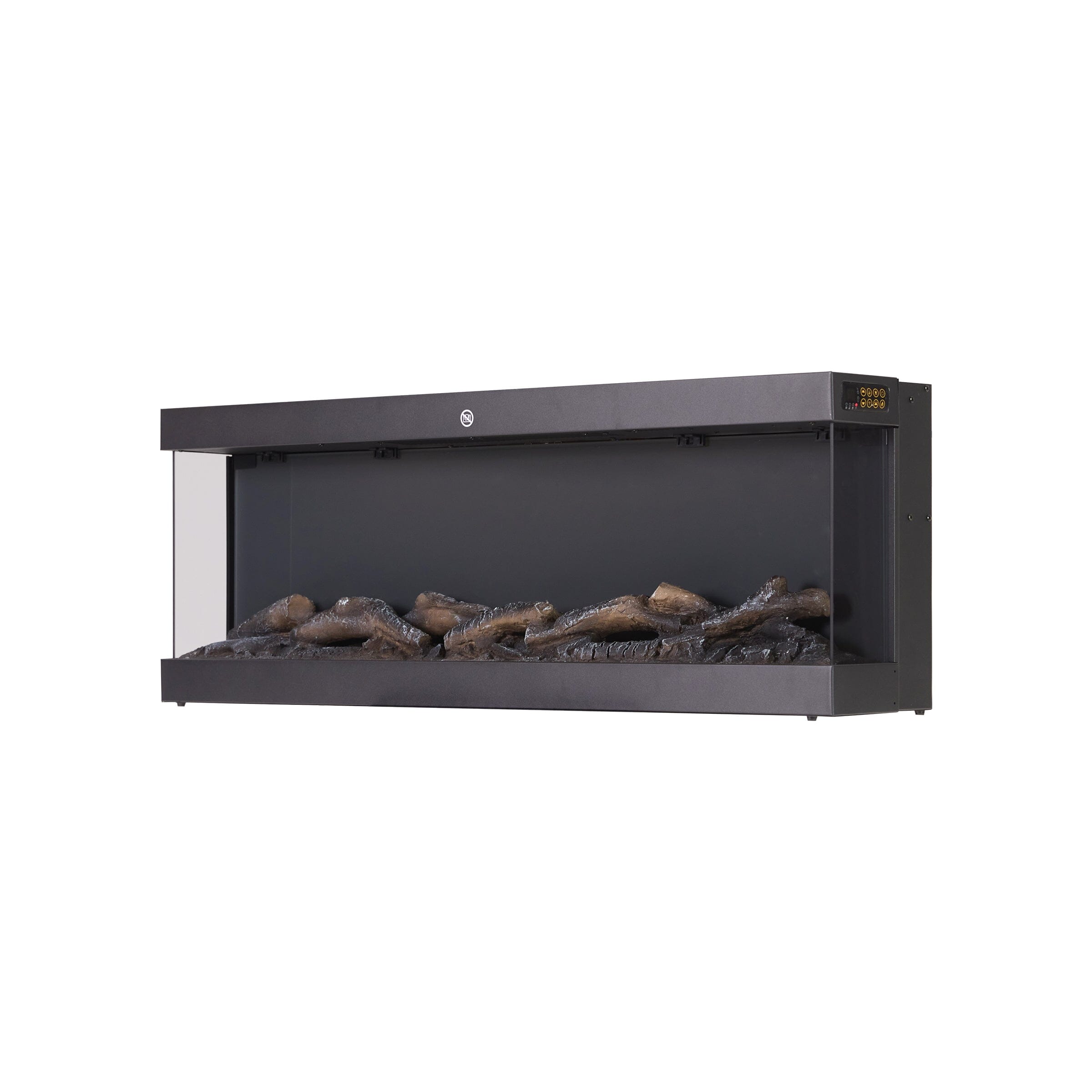 42/50/60/72inch 3-Sided Black/White Electric Fireplace with Remote Control, WiFi Function, Adjustable LED Flames and Heating Modes Living and Home 