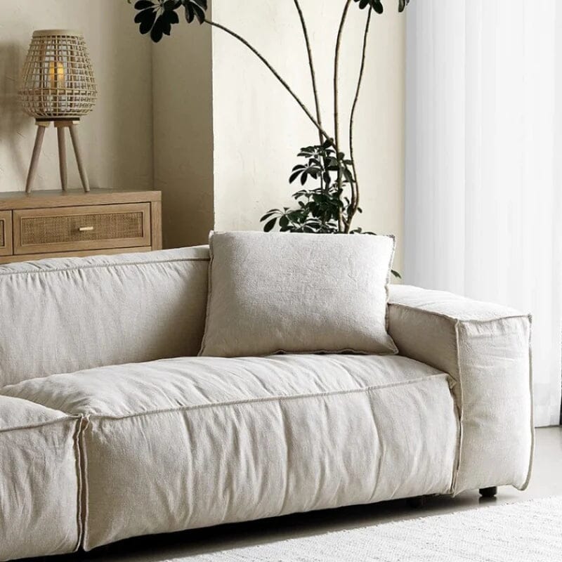 Cottonfy Elegant Linen Tofu Block Fabric Down Sofa Cottonfy UK 