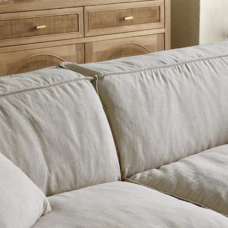 Cottonfy Elegant Linen Tofu Block Fabric Down Sofa Cottonfy UK 