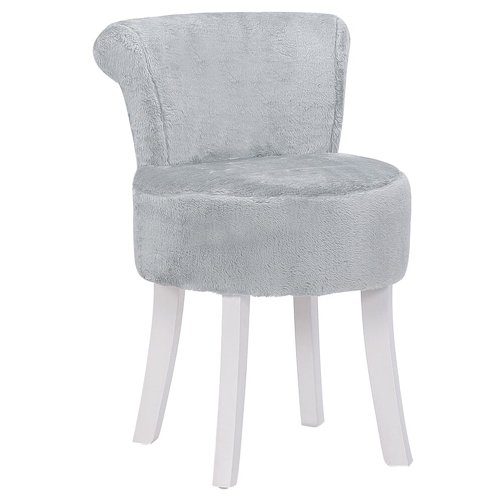 Modern Plush Upholstered Dressing Table Chair with White Legs Cocktail Chairs Living and Home 