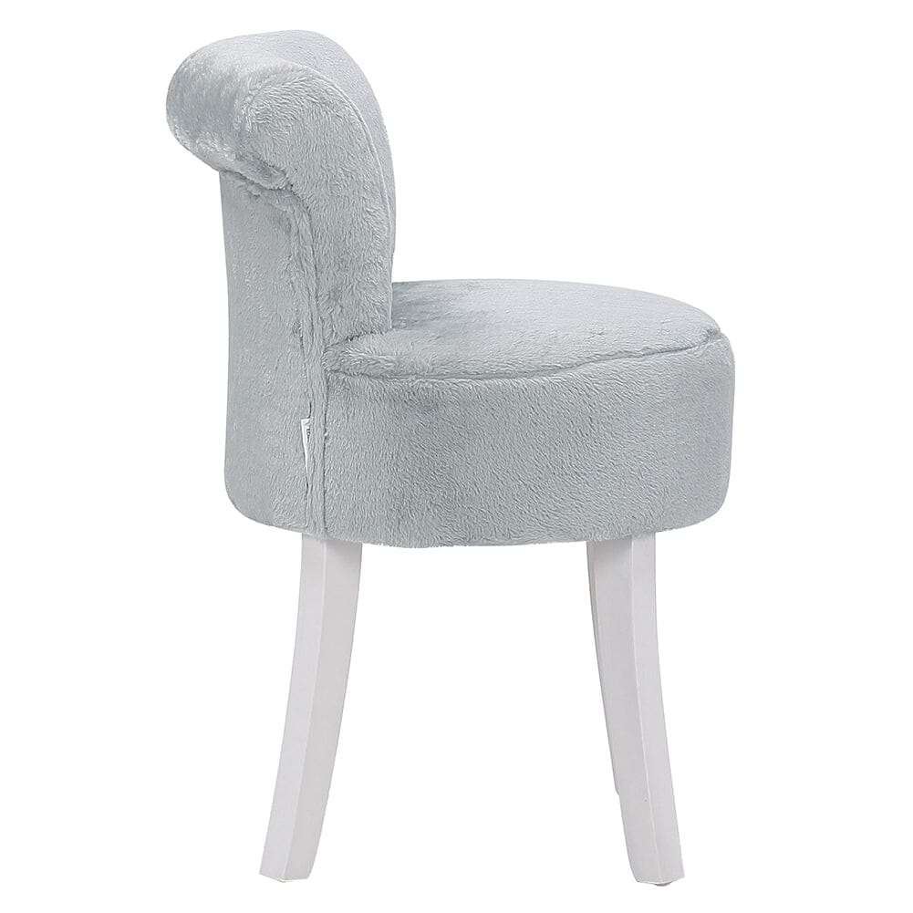 Modern Plush Upholstered Dressing Table Chair with White Legs Cocktail Chairs Living and Home 