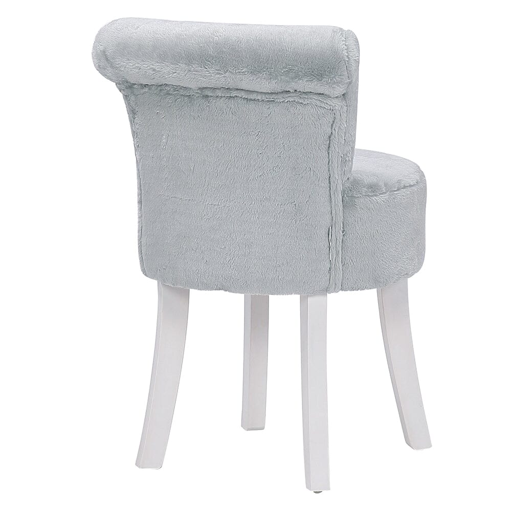 Modern Plush Upholstered Dressing Table Chair with White Legs Cocktail Chairs Living and Home 