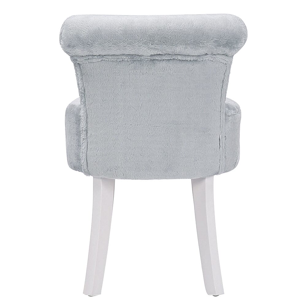 Modern Plush Upholstered Dressing Table Chair with White Legs Cocktail Chairs Living and Home 
