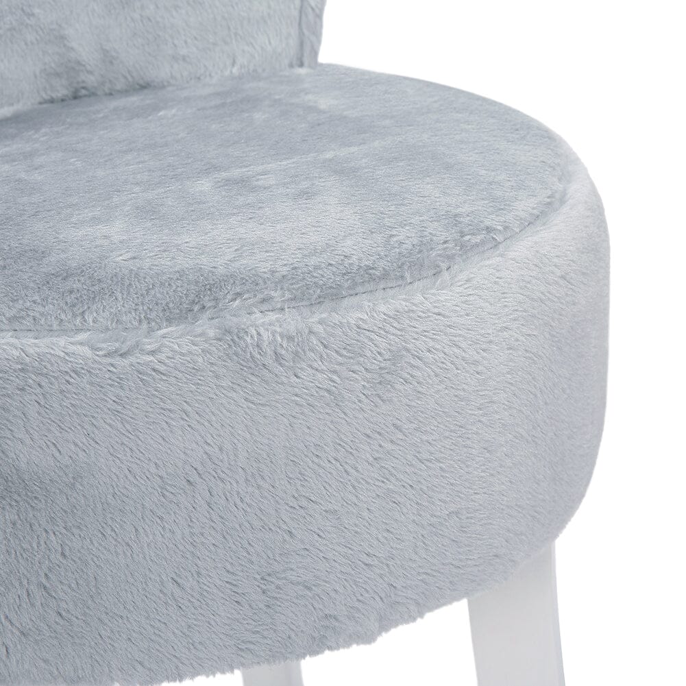 Modern Plush Upholstered Dressing Table Chair with White Legs Cocktail Chairs Living and Home 