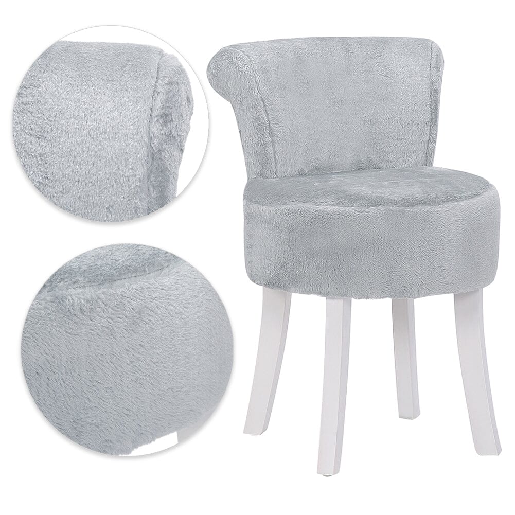 Modern Plush Upholstered Dressing Table Chair with White Legs Cocktail Chairs Living and Home 