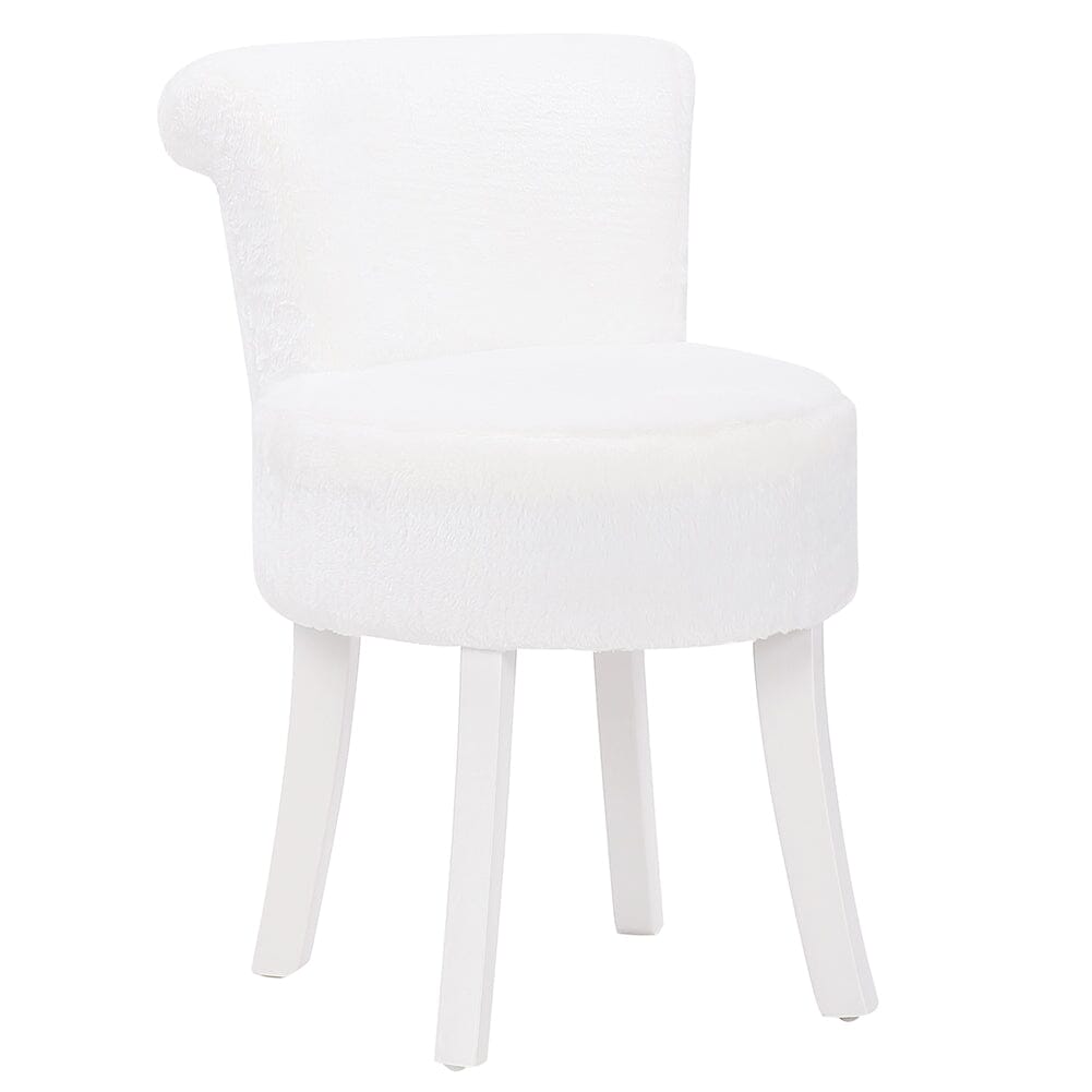 Modern Plush Upholstered Dressing Table Chair with White Legs Cocktail Chairs Living and Home 