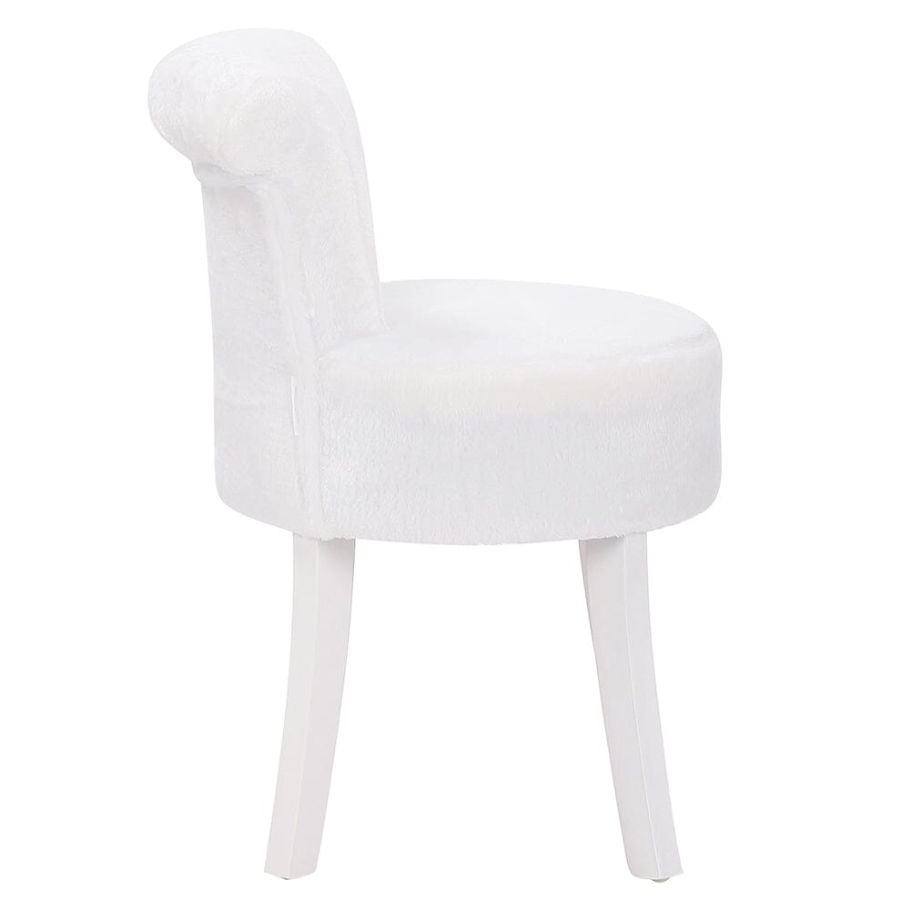 Modern Plush Upholstered Dressing Table Chair with White Legs Cocktail Chairs Living and Home 