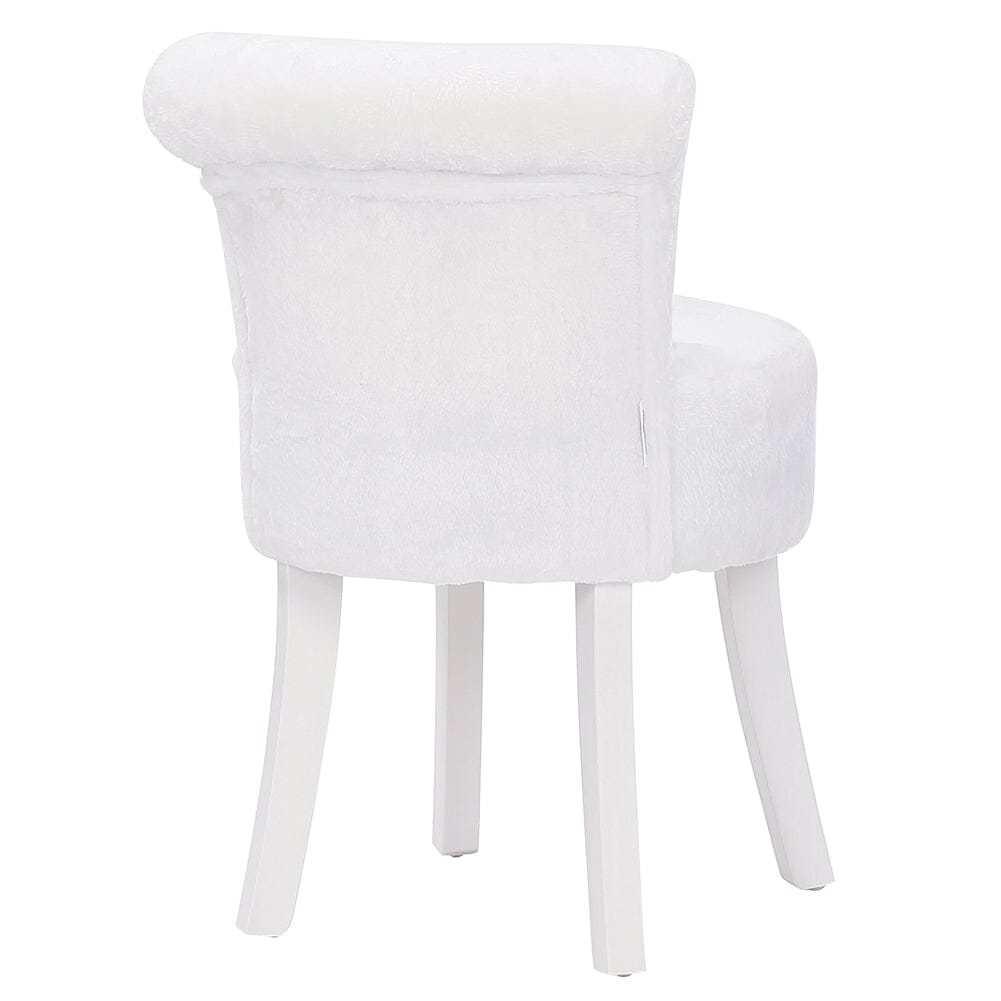 Modern Plush Upholstered Dressing Table Chair with White Legs Cocktail Chairs Living and Home 
