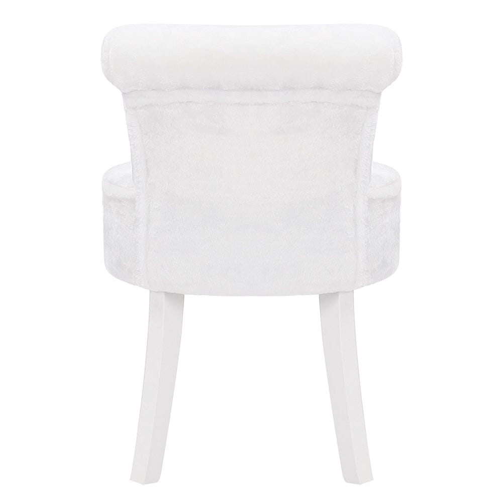Modern Plush Upholstered Dressing Table Chair with White Legs Cocktail Chairs Living and Home 