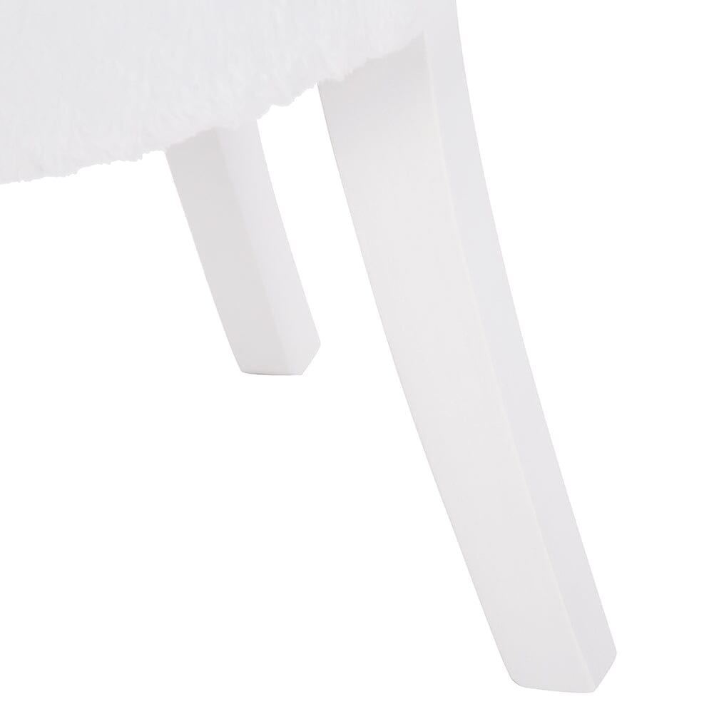 Modern Plush Upholstered Dressing Table Chair with White Legs Cocktail Chairs Living and Home 