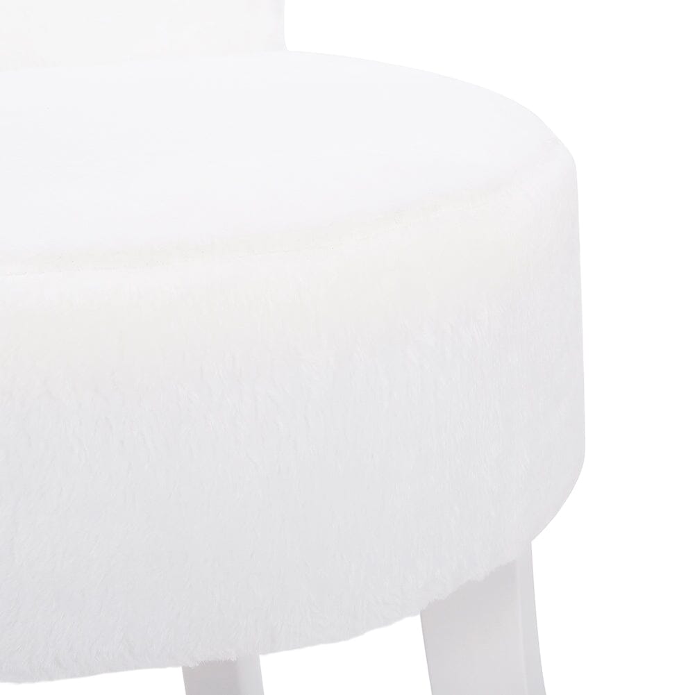 Modern Plush Upholstered Dressing Table Chair with White Legs Cocktail Chairs Living and Home 