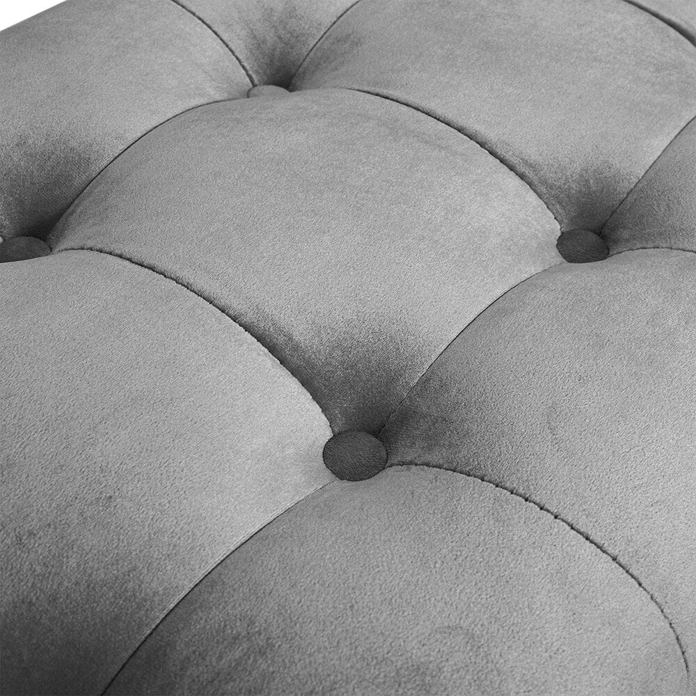 Tufted Velvet Buttoned Bench with Raised Arms Benches Living and Home 