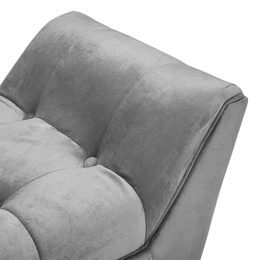 Tufted Velvet Buttoned Bench with Raised Arms Benches Living and Home 