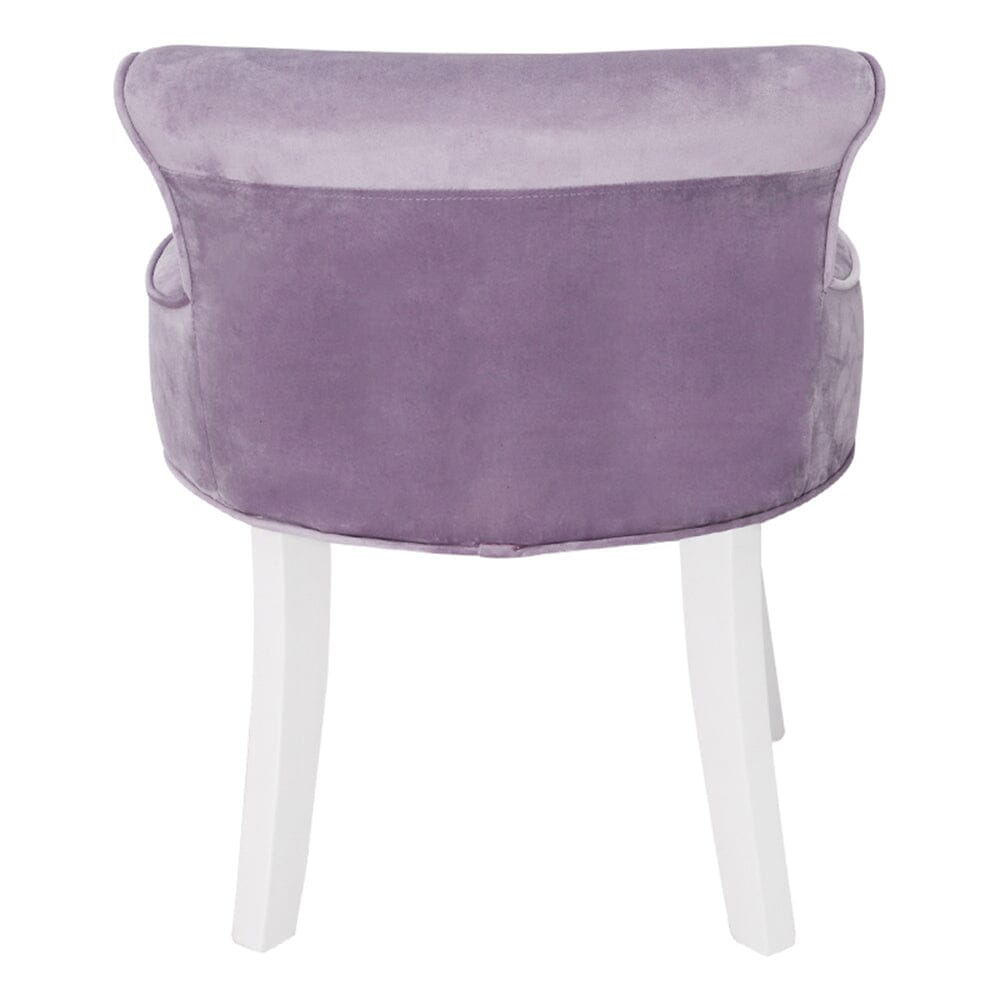 Upholstered Velvet Vanity Dressing Table Stool with Low Backrest Cocktail Chairs Living and Home 