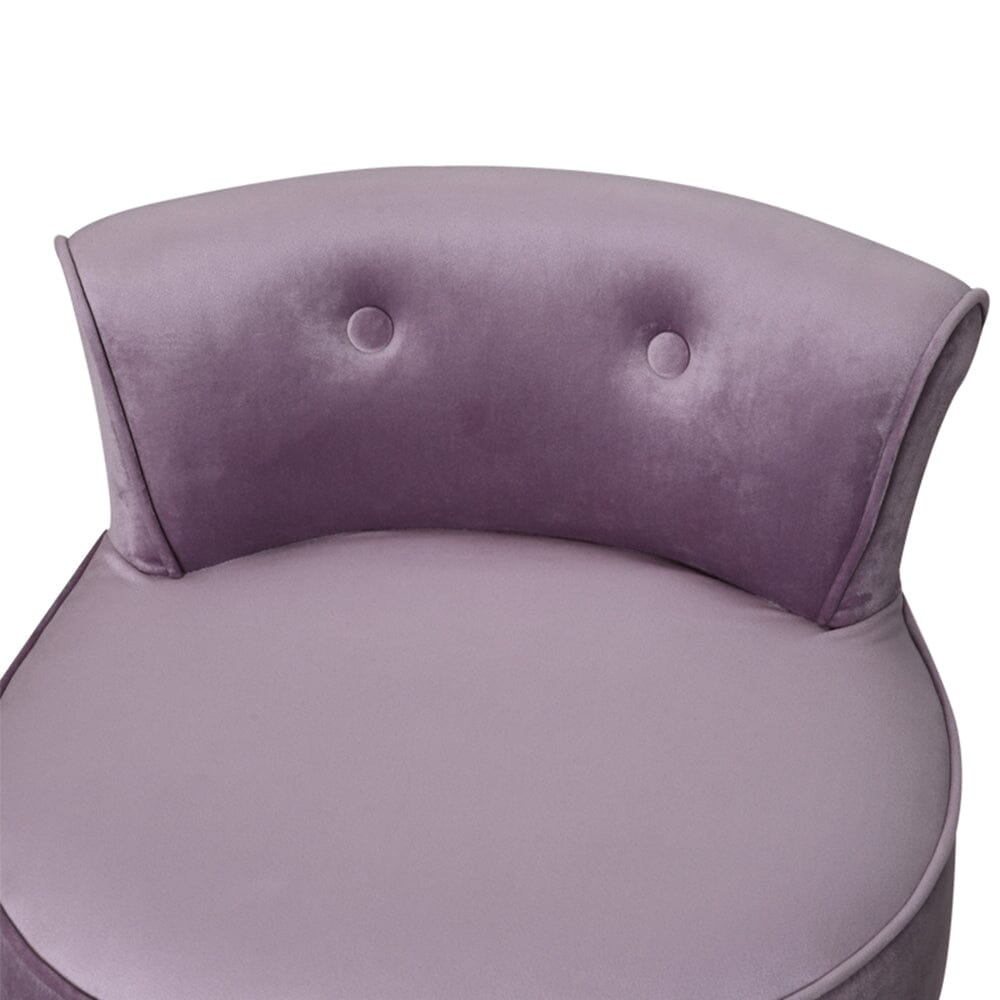 Upholstered Velvet Vanity Dressing Table Stool with Low Backrest Cocktail Chairs Living and Home 