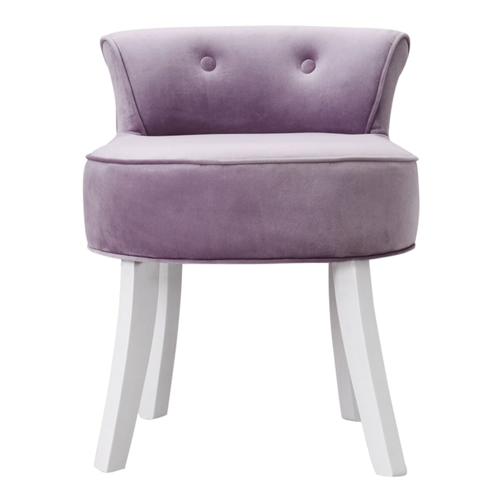 Upholstered Velvet Vanity Dressing Table Stool with Low Backrest Cocktail Chairs Living and Home 